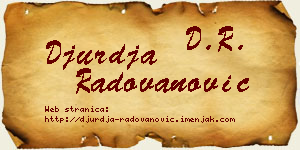 Đurđa Radovanović vizit kartica